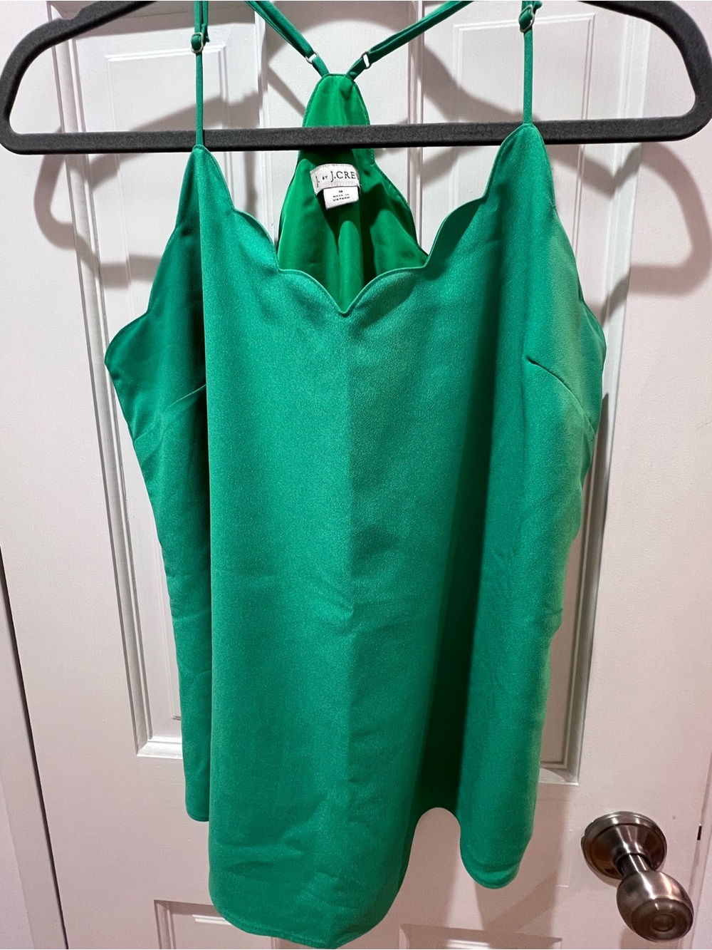 J. Crew Emerald Green Satin Halter Camisole